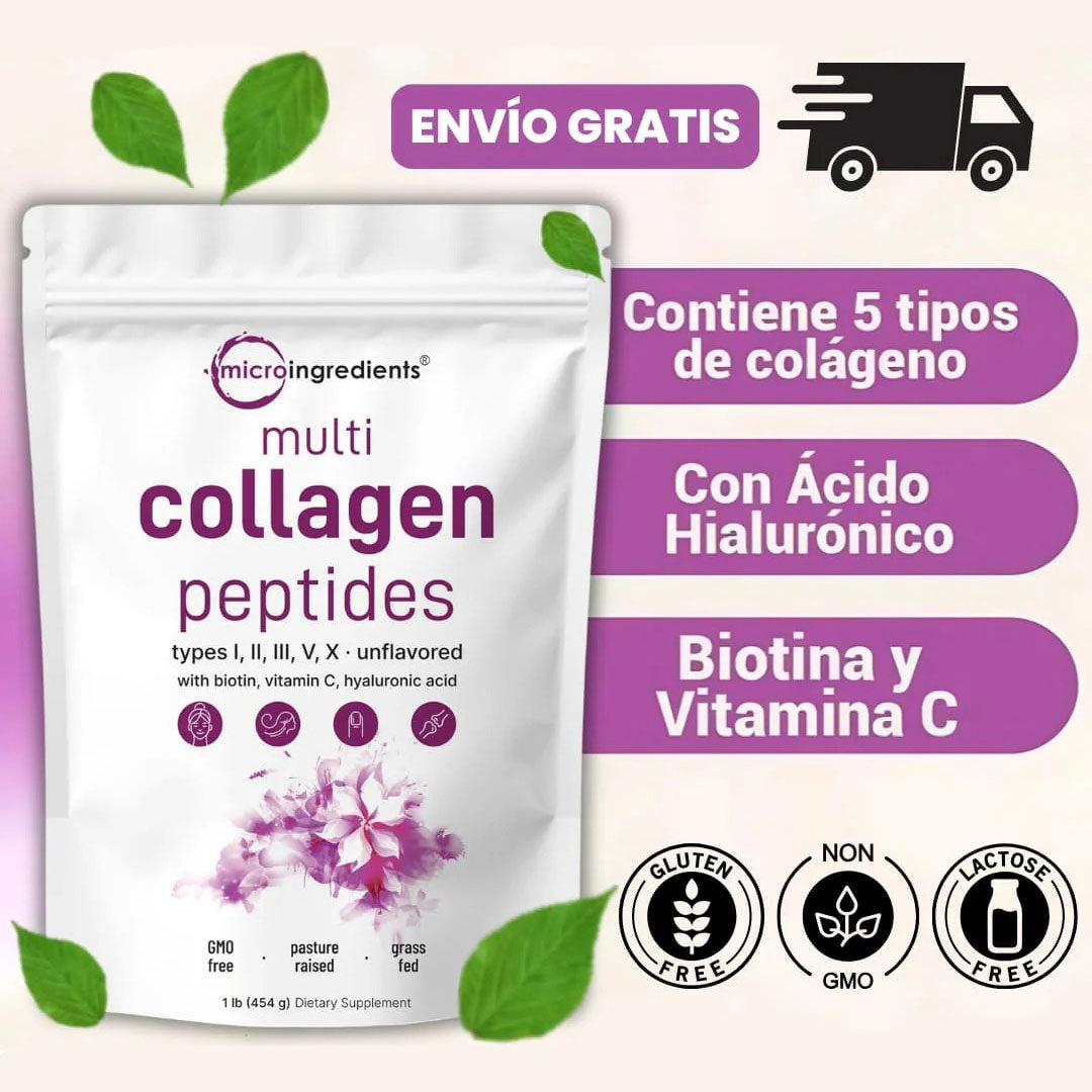 🟣Multi Collagen Peptides✨Colágeno Multiacción para Piel, Cabello y Articulaciones✨