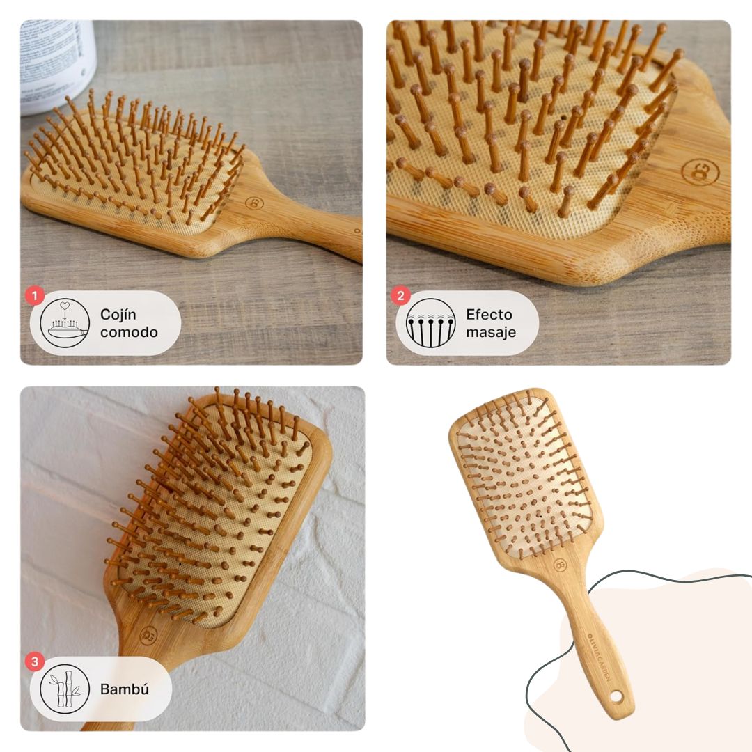 Cepillo de bambú para el cabello