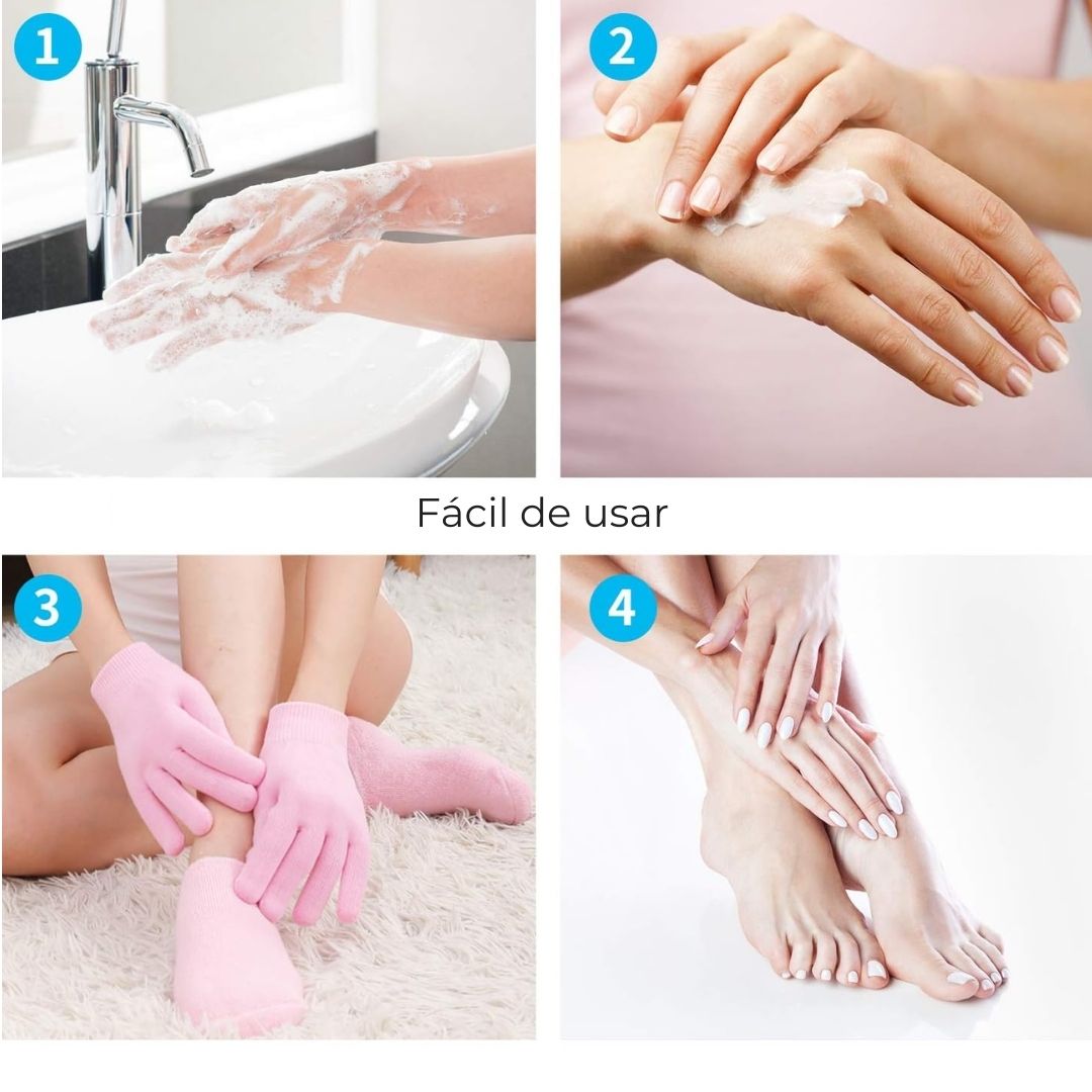 Guantes y medias hidratantes tipo spa