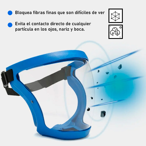 Máscara de Seguridad HD Antiplash – Protección Total Antipolvo y Antiviento🥽🛟