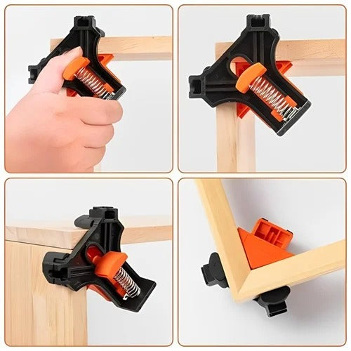 KIT DE ABRAZADERAS DE MADERA PROFESIONAL 90° (4 UNIDADES)🧰