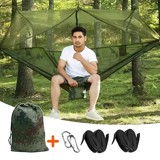 Hamaca 2 en 1 con Toldo⛰️🍃