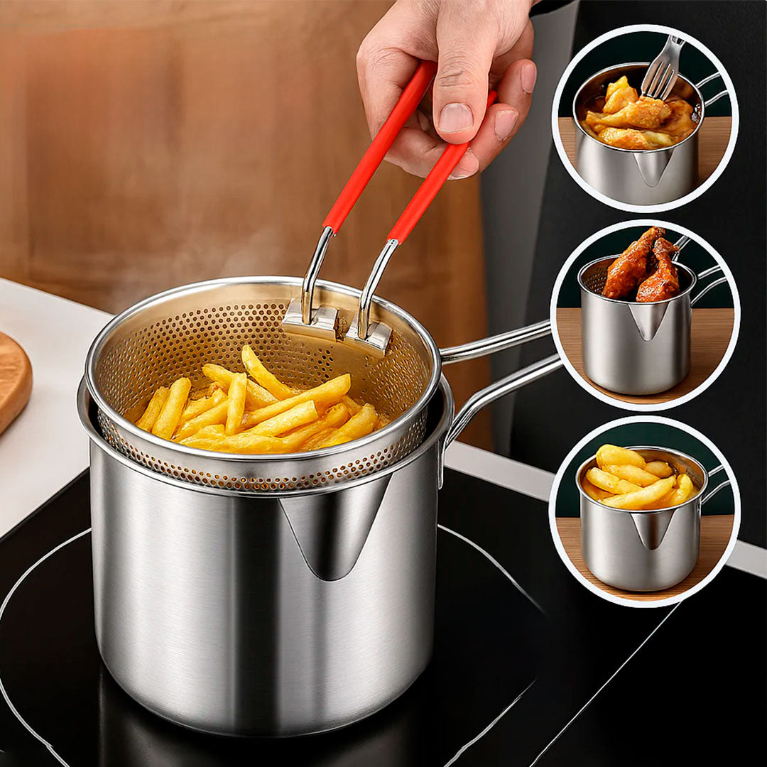 Olla Freidora de Acero Inoxidable PRO – Crocancia Perfecta sin Complicaciones🍟🍲