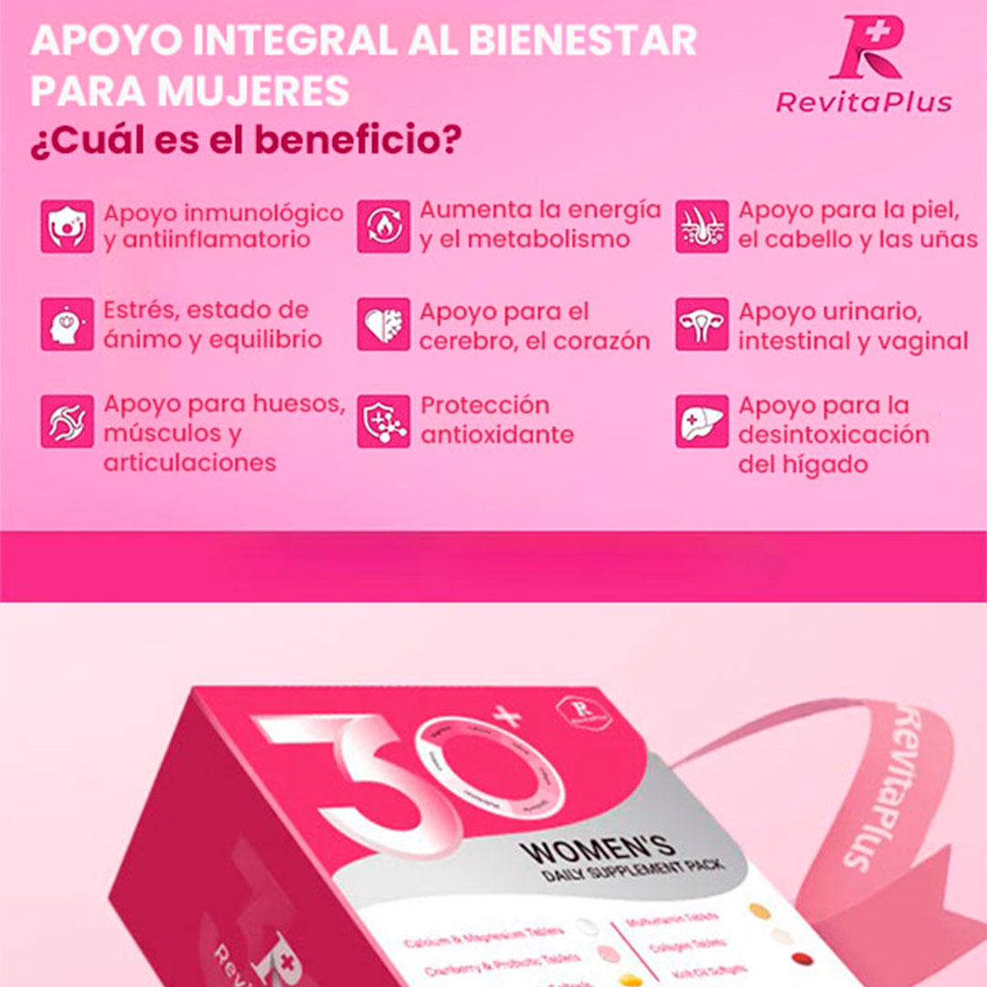 🌸 Revitaplus Multivitamin (30 sobres) — Paquete de Belleza y Bienestar Femenino ✨Tu Aliado Natural Durante la Menopausia ✨