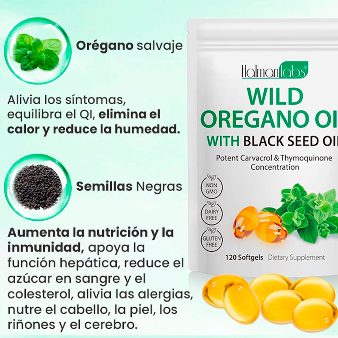 120 Cápsulas de oregano con semilla negra💊Resalta defensa inmune + combinación de ingredientes naturales potentes