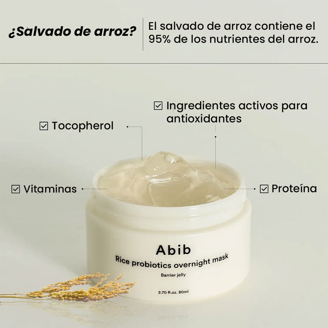 Abib Mascarilla Nocturna de Probióticos de Arroz: 🌾La Mascarilla Coreana que Transforma tu Rostro Mientras Duermes.