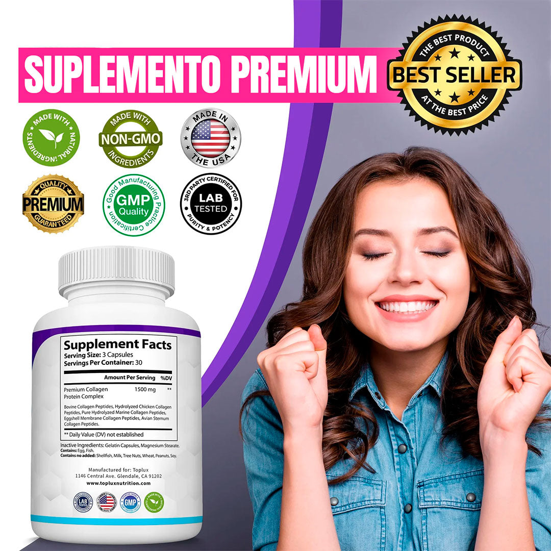 💙 Colágeno 100% Puro Anti-Edad – Fórmula Profesional✨Rejuvenece Tu Piel, Fortalece Tu Cuerpo, Recupera Tu Confianza ✨