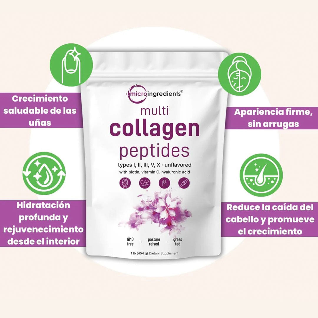 🟣Multi Collagen Peptides✨Colágeno Multiacción para Piel, Cabello y Articulaciones✨