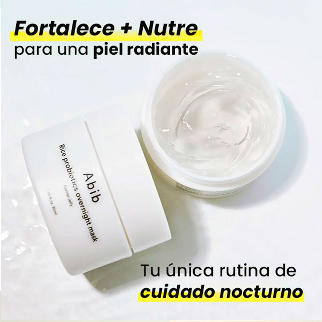 Abib Mascarilla Nocturna de Probióticos de Arroz: 🌾La Mascarilla Coreana que Transforma tu Rostro Mientras Duermes.