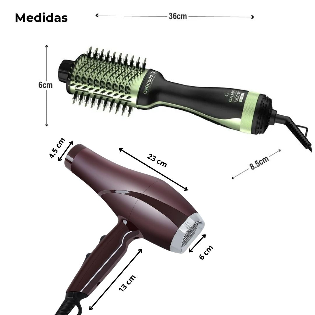 Set secador + cepillo alisador