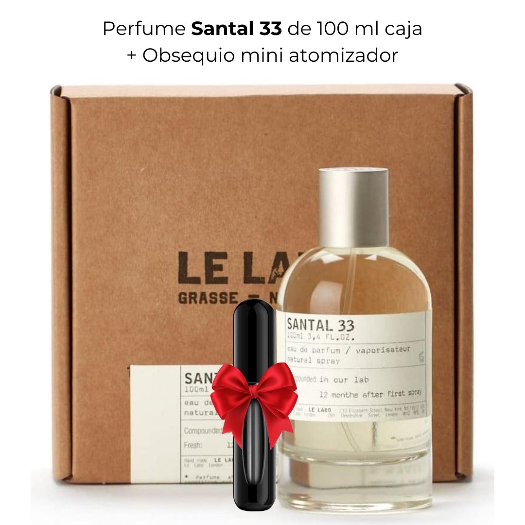 Perfume unisex Santal 33 de 100 ml caja + Obsequio mini atomizador