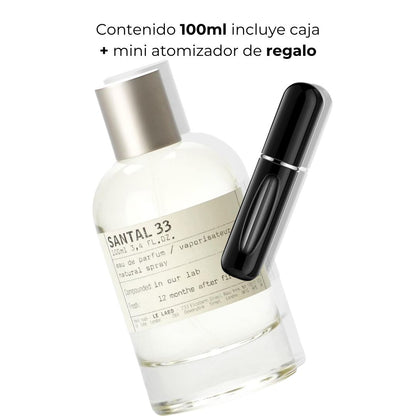 Perfume unisex Santal 33 de 100 ml caja + Obsequio mini atomizador