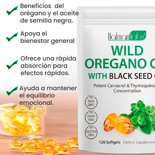 120 Cápsulas de oregano con semilla negra💊Resalta defensa inmune + combinación de ingredientes naturales potentes