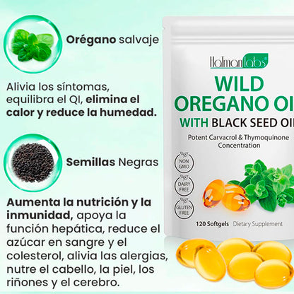 120 Cápsulas de oregano con semilla negra💊Resalta defensa inmune + combinación de ingredientes naturales potentes
